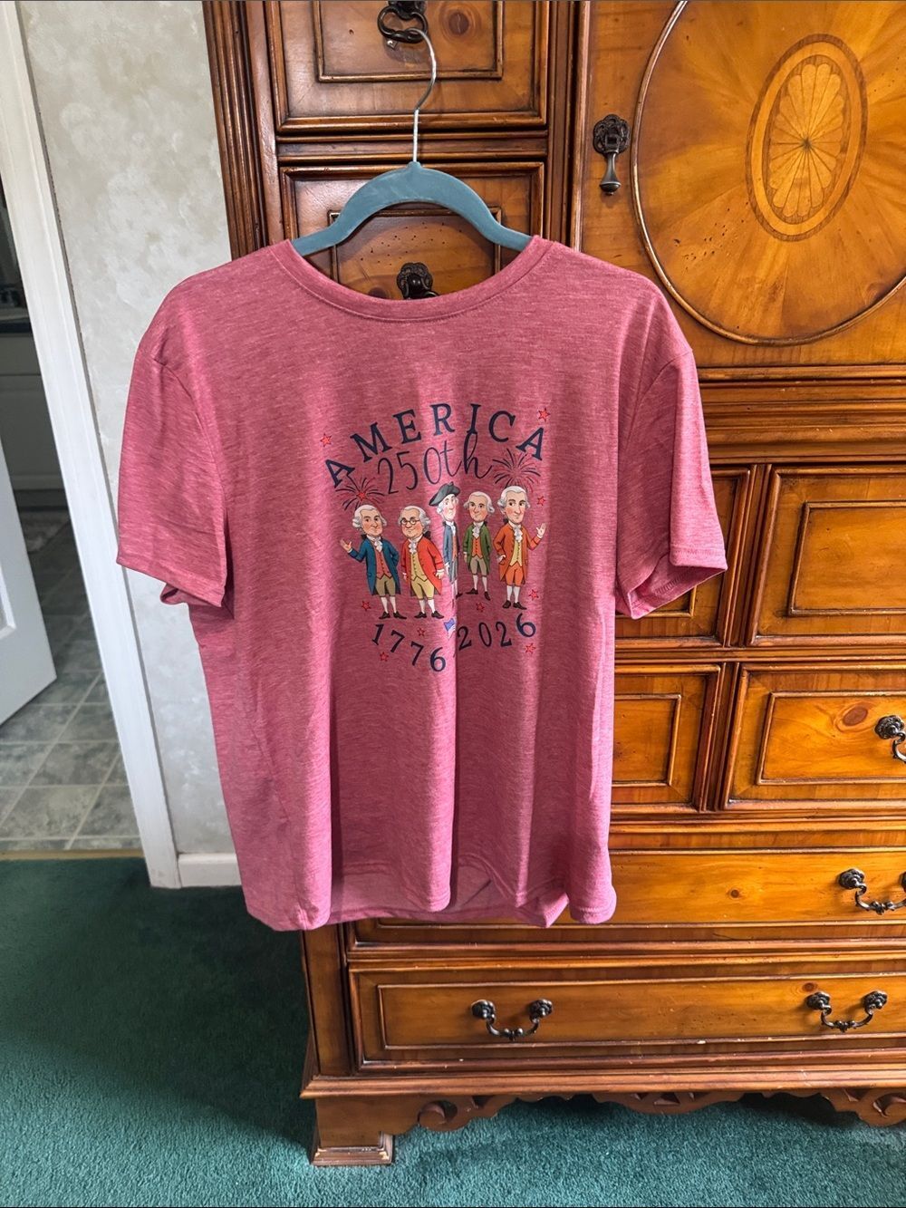 Red Graphic T-Shirt - 'America 250th'